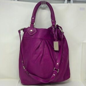 Marc by Marc Jacobs Purple Leather Long Tote Bag Double Handle Shoulder Strap